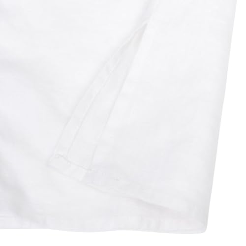 Womens 100% Linen Summer Short Sleeve Button Down Shirts Collar Blouses