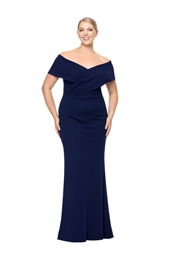 Women's Long Off The Shoulder Scuba Crepe Dress