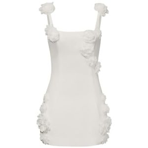 Women's Elaina Pink Rosette Applique Mini Dress