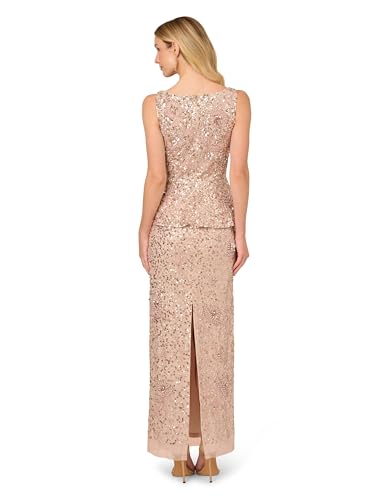 Women's Beaded Peplum Long Dress