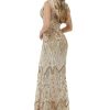 Women's Wedding Bridesmaid Gown Sequined Mermaid V Neck Sleeveless Evening Dress