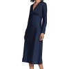Women's Twist V-Neck Bias Skirt Midi