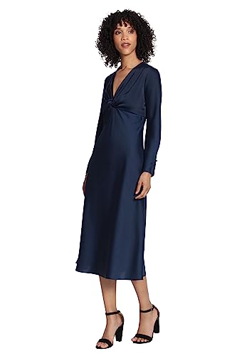 Women's Twist V-Neck Bias Skirt Midi
