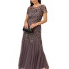 Women's Bead Long Dress with Godets