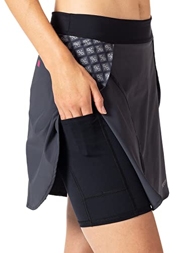 Vista Skort, Women's Cycling Skirt with Attached Internal Padded Liner Short, 16.5 Inch Inseam
