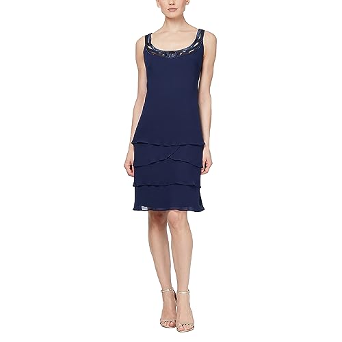 Women's Mother of The Bride Jacket Dress with Sequined Cut Out Shoulder