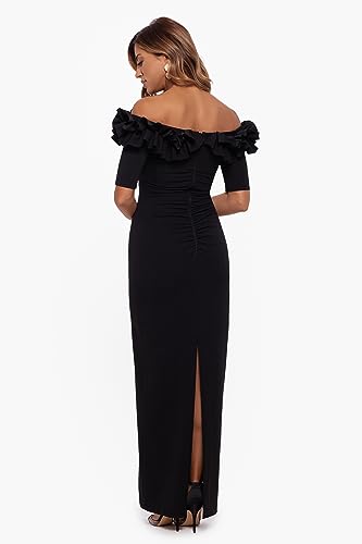Women's Long Off The Shoulder Scuba Crepe Dress (Reg and Petite)