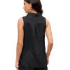 100% Linen Sets for Women 2 Piece Lounge Outfits Collared Sleeveless Button Down Shirt High Waisted Shorts Summer Set