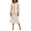 Women's 3 Piece Church Suits for Formal Occasions with Handmade Diamond Hot Stamping Dress Church Set