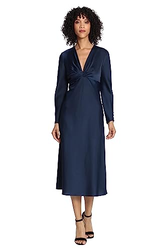 Women's Twist V-Neck Bias Skirt Midi