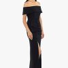 Women's Long Off The Shoulder Scuba Crepe Slit Dress