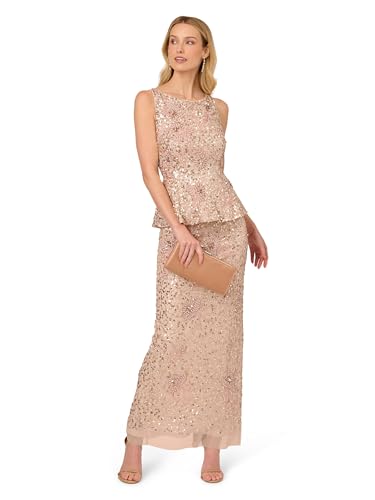 Women's Beaded Peplum Long Dress