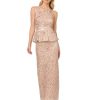 Women's Beaded Peplum Long Dress