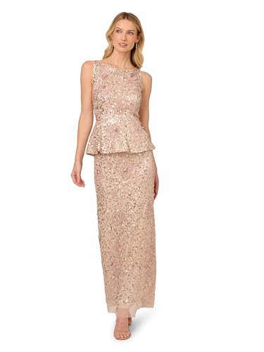 Women's Beaded Peplum Long Dress