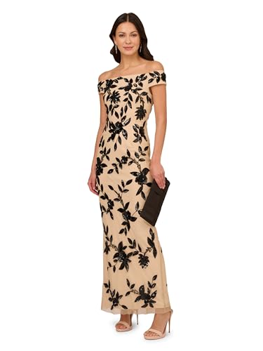 Women's Beaded Mesh Long Dress