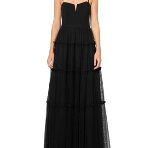 Women's Mesh Strapless Long Dress