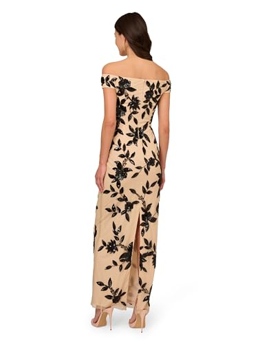 Women's Beaded Mesh Long Dress