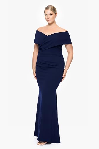 Women's Long Off The Shoulder Scuba Crepe Dress