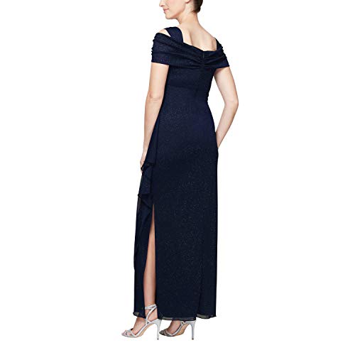 Women's Cold Shoulder Mother of The Bride Dress W/Ruched Skirt, Formal Event, Wedding Guest Gown (Plus Size)