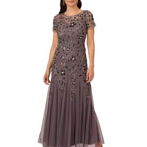 Women's Bead Long Dress with Godets