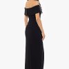 Women's Long Off The Shoulder Scuba Crepe Slit Dress