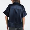 Women's Button Down Shirts Short Sleeve Cropped Dressy Casual Shirts Tops Loose Business Work Blouses