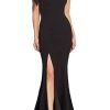 Women's Georgina One Shoulder Bow Detail Trumpet Gown Long Dress
