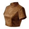 Women's Grace Faux Suede Crop Top and Mini Skirt Set