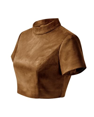 Women's Grace Faux Suede Crop Top and Mini Skirt Set