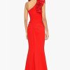Women's Long One Shoulder Ruffle Scuba Crepe Dress (Standard & Petite)