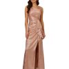 31f6mvKD1lL.jpg Women's Metallic Foil Long Dress