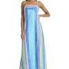 Women's Square Neck Spaghetti Strap Maxi Summer Wedding Guest Party Special Occasion A-line Long Dress