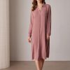 Women's Long Sleeve Button Down Shirt Dress Casual Loose Tie Waist Adjustable Sleeve Length Midi Dresses