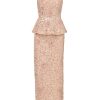 Women's Beaded Peplum Long Dress