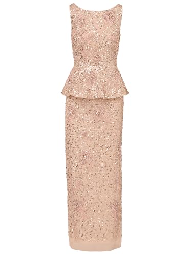 Women's Beaded Peplum Long Dress