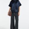 Women's Button Down Shirts Short Sleeve Cropped Dressy Casual Shirts Tops Loose Business Work Blouses