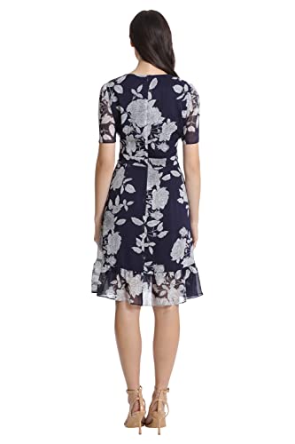 Women's Faux Wrap Dress with Ruffle Skirt Occasion Shower Office Career