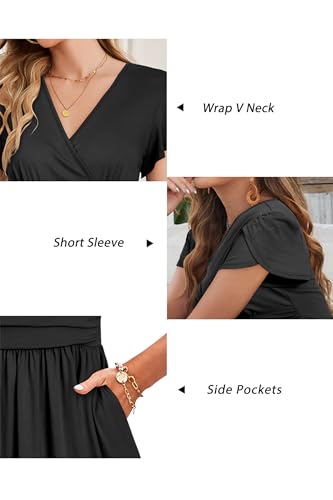 Maternity Maxi Dress Wrap V Neck Baby Shower Pregnancy Dresses for Photoshoot