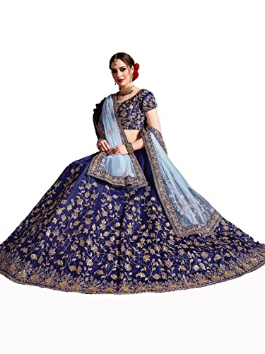 indian ready to wear silk flared bridal lehenga choli for women with stitched blouse and dupatta (8079-U)