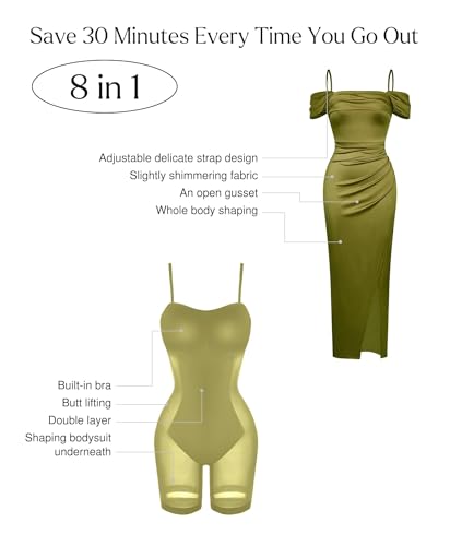 Shapewear Dress Womens Multi Way Wear Dresses Off The Shoulder Maxi Dress Bodycon Long Cocktail Dresses