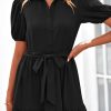 Womens Summer Dresses 2025 Short Sleeve Maxi Dress Casual V Neck Button Down Tiered A Line Flowy Midi Shirt Dress
