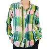 Women's 100% Pure Silk Blouse Long Sleeve Button Down Shirt Spring Summer Elegant Floral Striped Tops Women Smooth Blouses