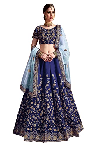 indian ready to wear silk flared bridal lehenga choli for women with stitched blouse and dupatta (8079-U)