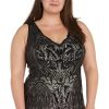 Long Beaded Dress W/Contrast Lining, V-Neckline & Godet Skirt