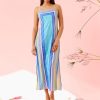 Women's Square Neck Spaghetti Strap Maxi Summer Wedding Guest Party Special Occasion A-line Long Dress
