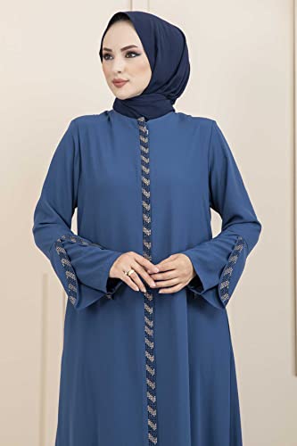Women's Abaya Long Sleeve Open Quarry Floor Length Zipper Floor Length Turkish Islamic Fashion