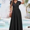 Maternity Maxi Dress Wrap V Neck Baby Shower Pregnancy Dresses for Photoshoot