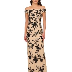 Women's Beaded Mesh Long Dress
