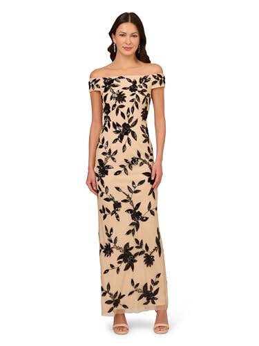 Women's Beaded Mesh Long Dress