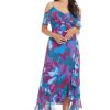 Women's Dresses Women's Sweetheart Neckline High Low Maxi with Ruffle Overlay - Empire Waist Cold Shoulder Chiffon Summer Party